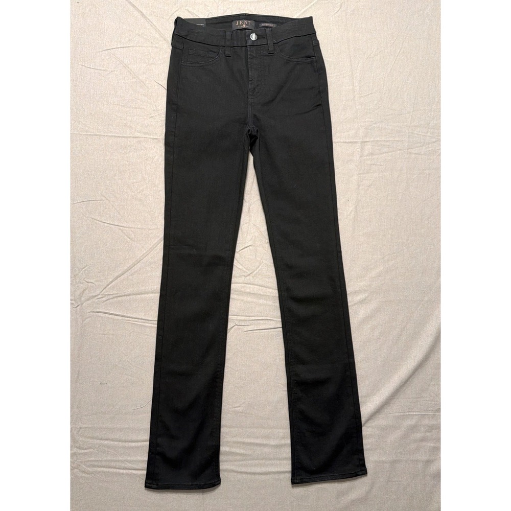 NWT Jen 7 By Seven for All Mankind Slim Straight Black Denim Jeans Class Women 0